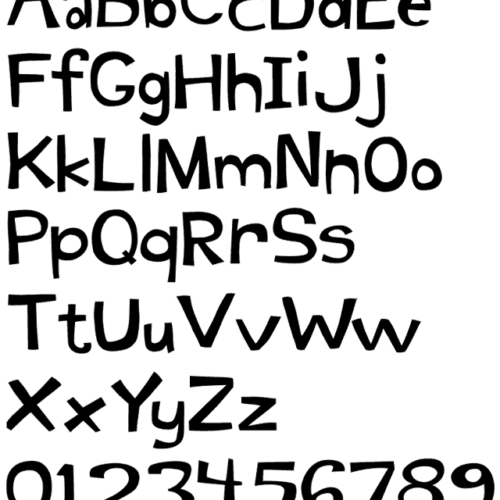 Mountain Goat Typeface - Alphabet Example, Fun Block Type