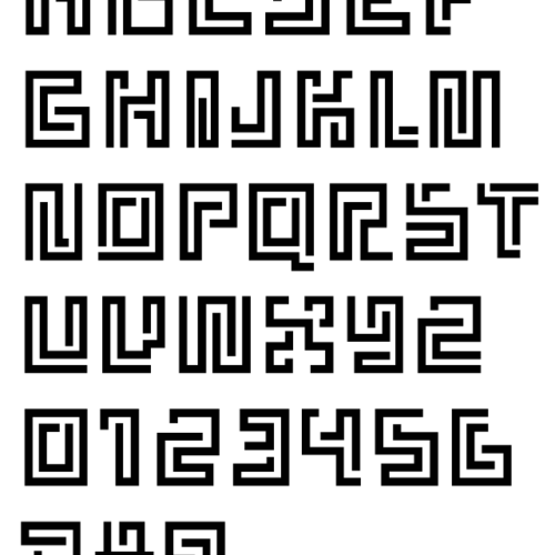 Estelar Alphabet Example - Experimental Letterforms from Pre-hispanic Mexican Architecture