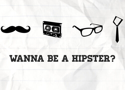 Hipster Icons Wallpaper Preview - Moustache, Cassette Tape, Glasses, Skinny Tie