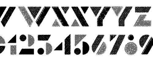 State Rough Stencil by Rian Hughes - Excerpt Preview, Futurist Geometric Sans-Serif, Retro, 80s Type