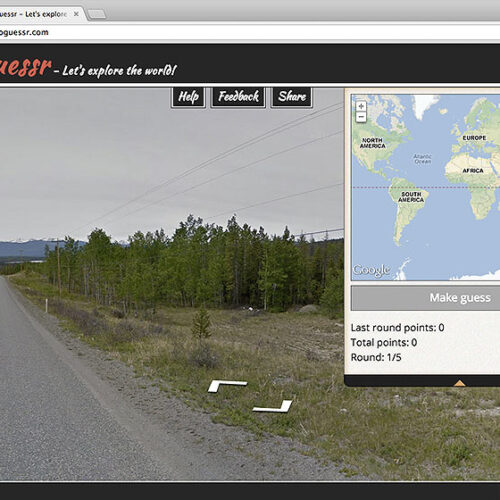 Geoguessr Screenshot - Google Street View guessing game, Chrome web browser screenshot