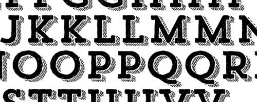 Trend Hand Made Slab - Excerpt Preview, Slab Serif Rough Edges Hatched Dropshadow