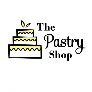 One Color Yellow Logo for The Pastry Shop - Mobile, Alabama - cake with wavy icing, leaf accents, bakery, logo design