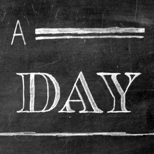 Today Was A Good Day in White Chalk Sketch on Black Chalkboard, typography and lettering, chalkboard poster