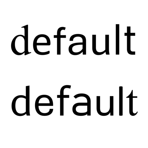 The word default with different typefaces for each letter, new Microsoft Office default typefaces, Times New Roman, Calibri, five new commissions